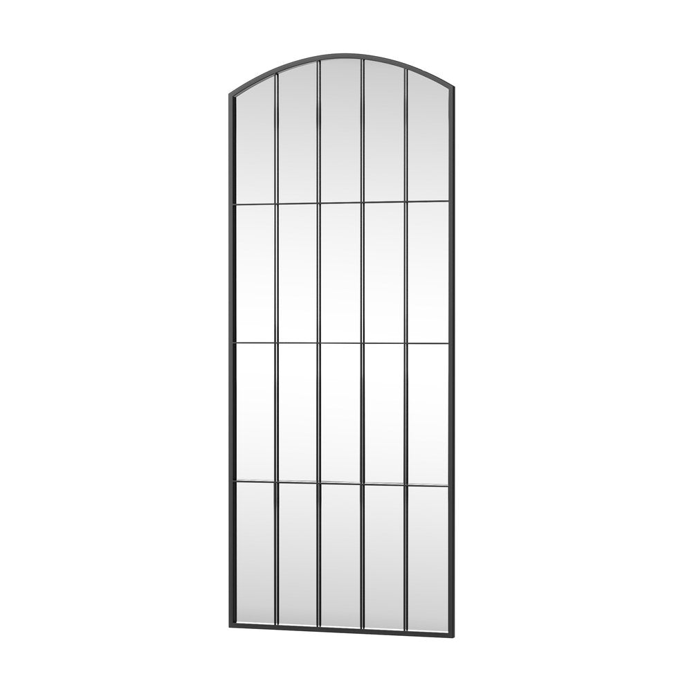67" Black Metal Geometric Arch Wall Mounted Or Leaning Framed Full Length Mirror — view 4