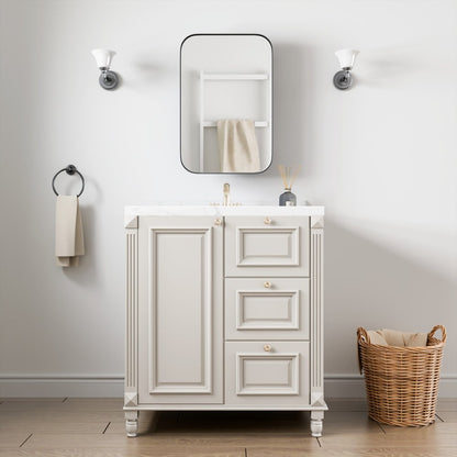 24" Gold Metal Framed Bathroom Vanity Mirror With Cabinet
