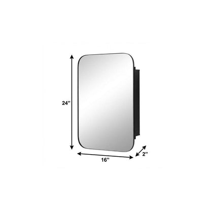 24" Gold Metal Framed Bathroom Vanity Mirror With Cabinet