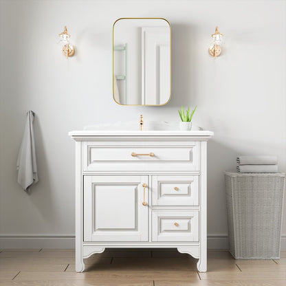 24" Black Metal Framed Bathroom Vanity Mirror With Cabinet