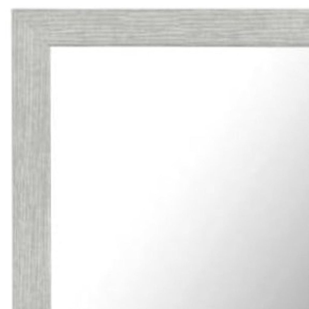 64" White Solid Wood Freestanding Framed Standing Mirror — view 2