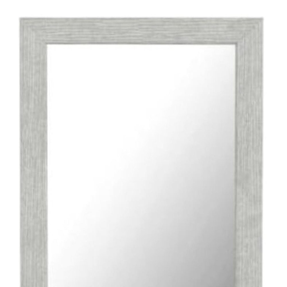 64" White Solid Wood Freestanding Framed Standing Mirror