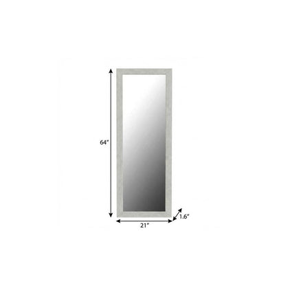 64" White Solid Wood Freestanding Framed Standing Mirror