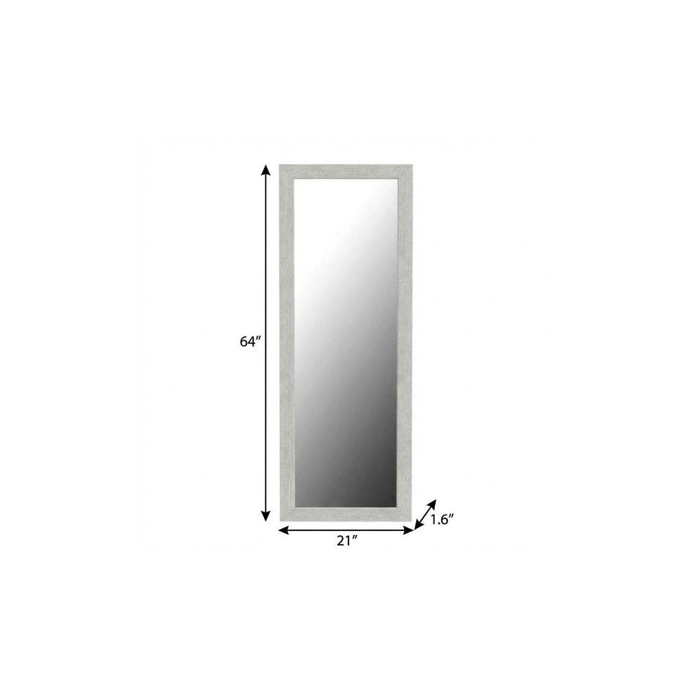 64" White Solid Wood Freestanding Framed Standing Mirror HomeRoots