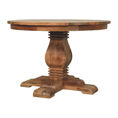 43" Brown Solid Wood Pedestal Base Round Top Dining Table HomeRoots