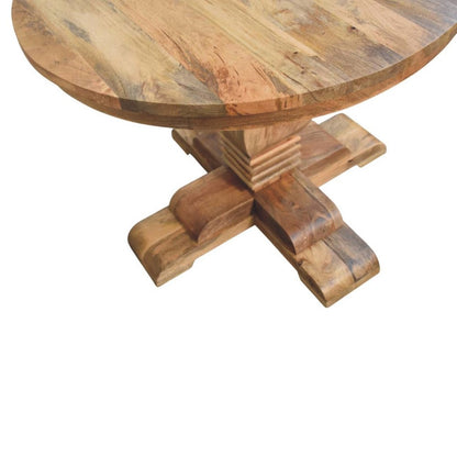 43" Brown Solid Wood Pedestal Base Round Top Dining Table HomeRoots