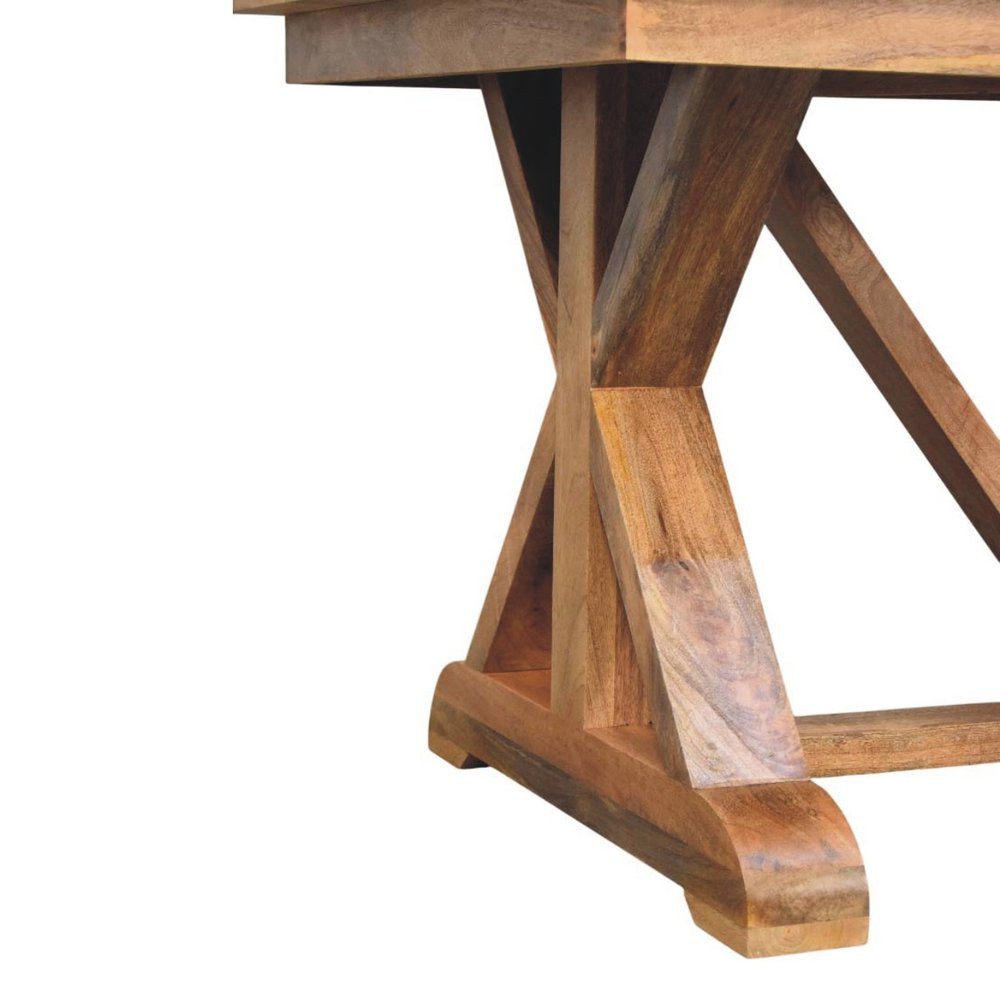 71" Brown Solid Wood Trestle Base Dining Table — view 7