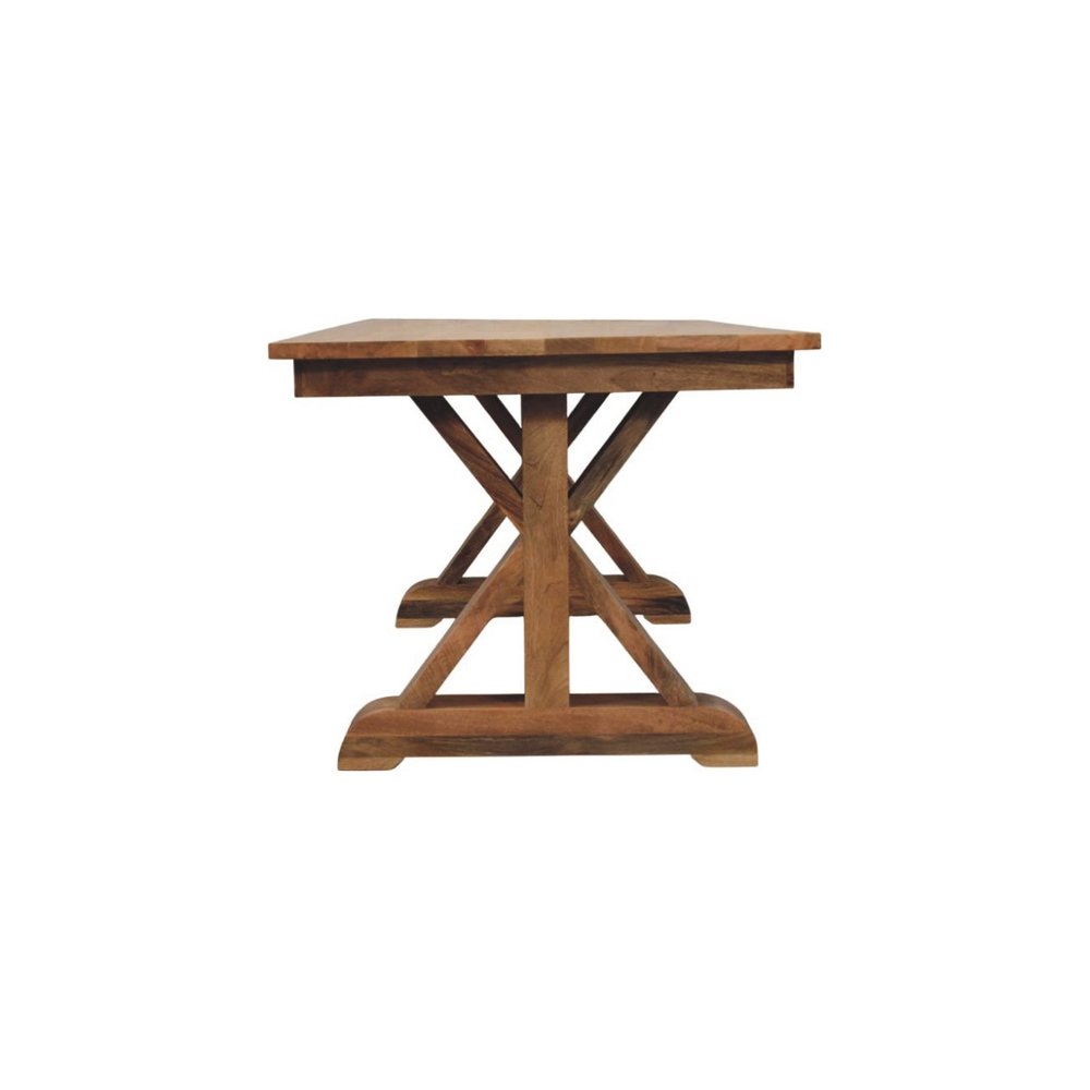 71" Brown Solid Wood Trestle Base Dining Table — view 8