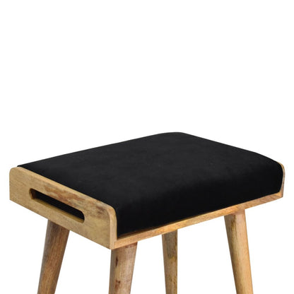 20" Brown Velvet And Wood Leopard Footstool HomeRoots