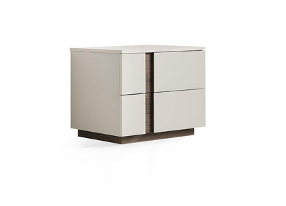 20" Light Gray Wood Two Drawer Nightstand HomeRoots