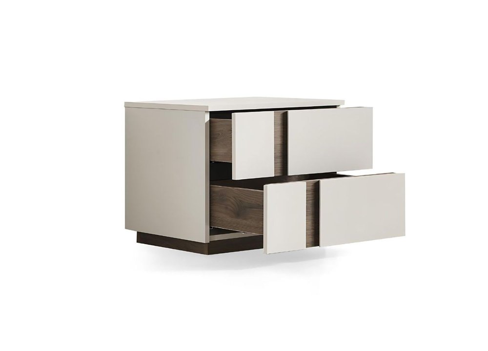 20" Light Gray Wood Two Drawer Nightstand HomeRoots