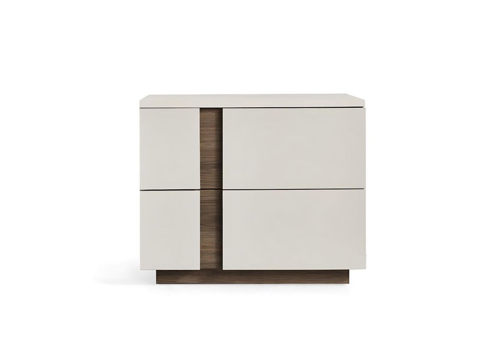 20" Light Gray Wood Two Drawer Nightstand HomeRoots
