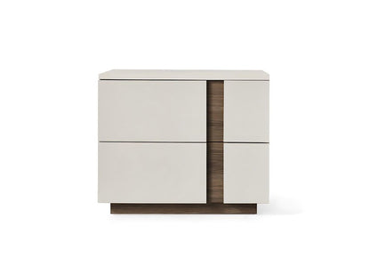 20" Light Gray Wood Two Drawer Nightstand