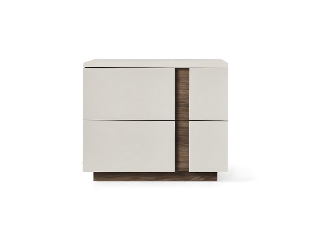 20" Light Gray Wood Two Drawer Nightstand — view 1