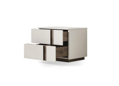 20" Light Gray Wood Two Drawer Nightstand HomeRoots