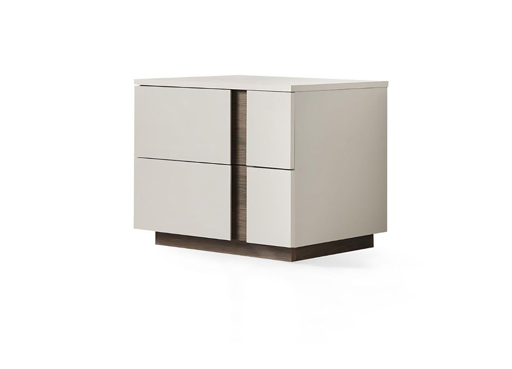 20" Light Gray Wood Two Drawer Nightstand — view 3