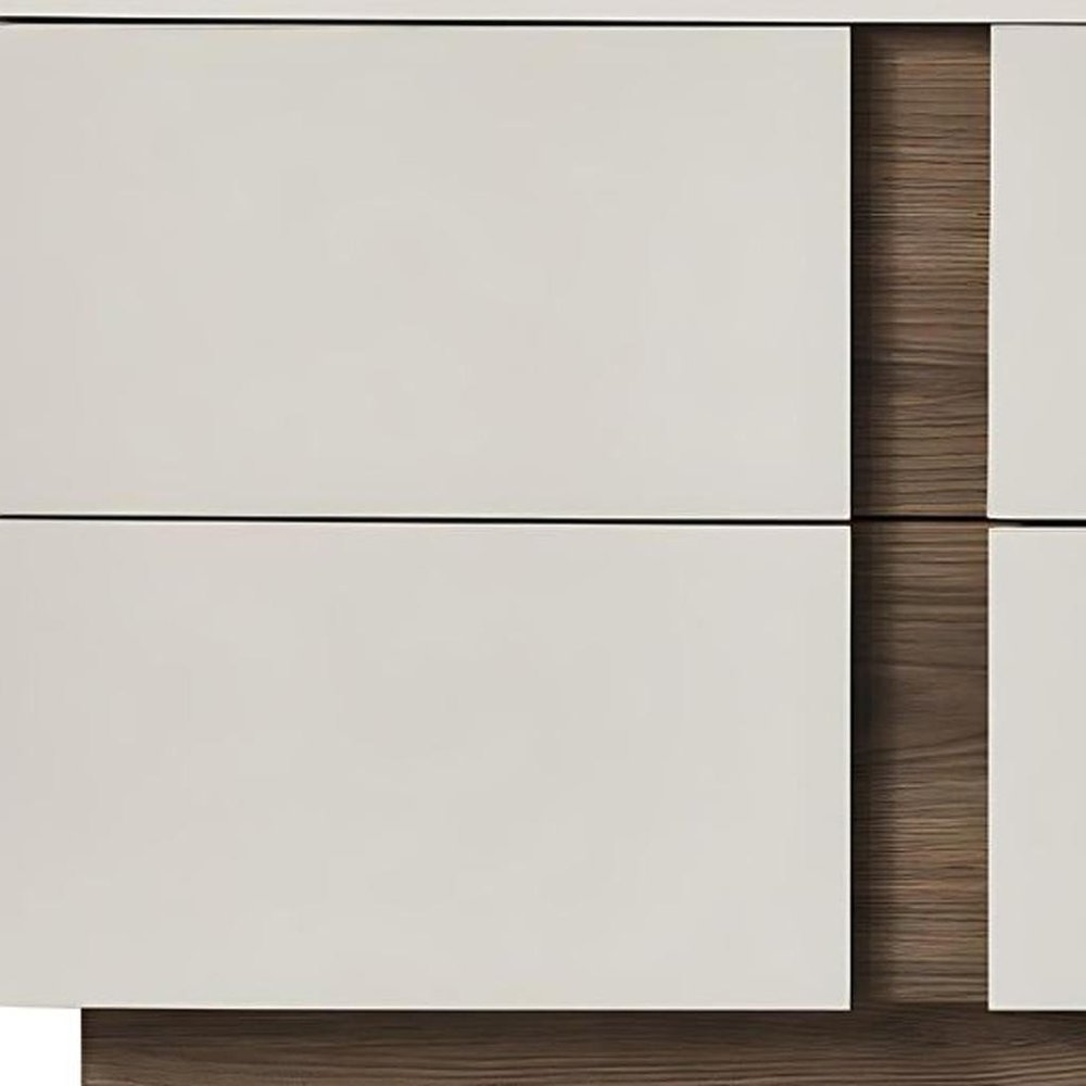 20" Light Gray Wood Two Drawer Nightstand — view 5