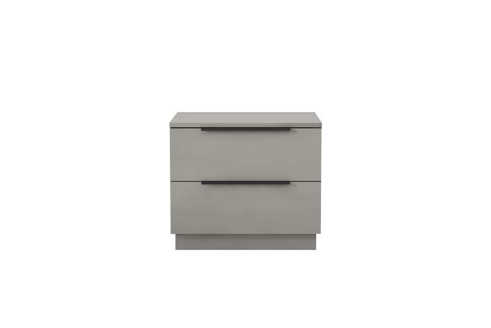 20" Light Gray Wood Two Drawer Nightstand HomeRoots