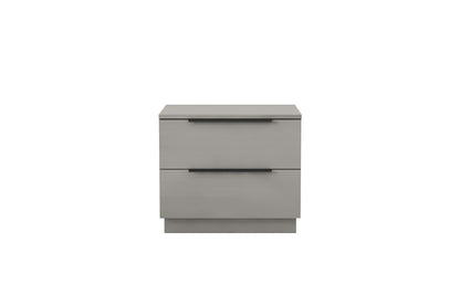 20" Light Gray Wood Two Drawer Nightstand HomeRoots