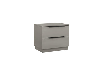 20" Light Gray Wood Two Drawer Nightstand HomeRoots