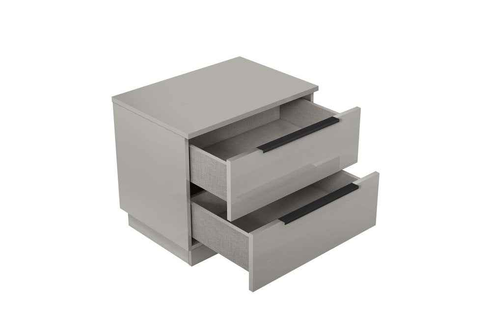 20" Light Gray Wood Two Drawer Nightstand HomeRoots