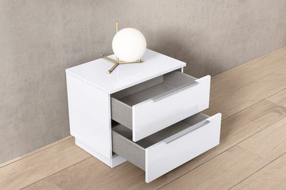 20" Light Gray Wood Two Drawer Nightstand HomeRoots