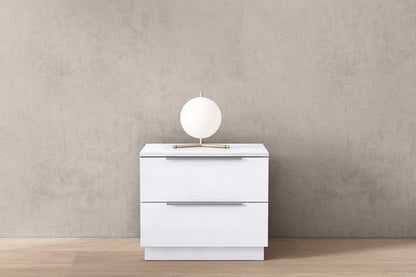 20" Light Gray Wood Two Drawer Nightstand HomeRoots