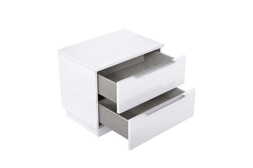 20" Light Gray Wood Two Drawer Nightstand — view 14