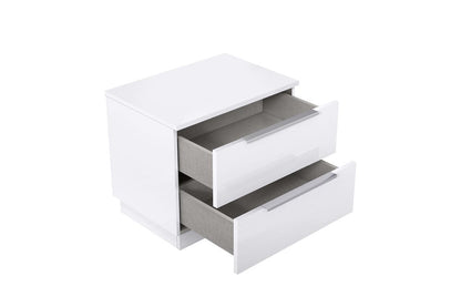 20" Light Gray Wood Two Drawer Nightstand HomeRoots