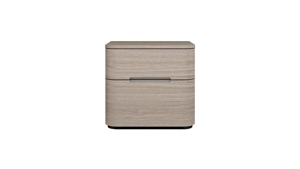 20" Beige Wood Two Drawer Nightstand HomeRoots