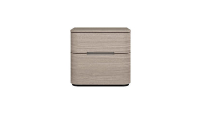 20" Beige Wood Two Drawer Nightstand HomeRoots