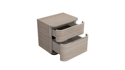 20" Beige Wood Two Drawer Nightstand HomeRoots