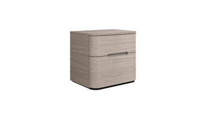 20" Beige Wood Two Drawer Nightstand HomeRoots
