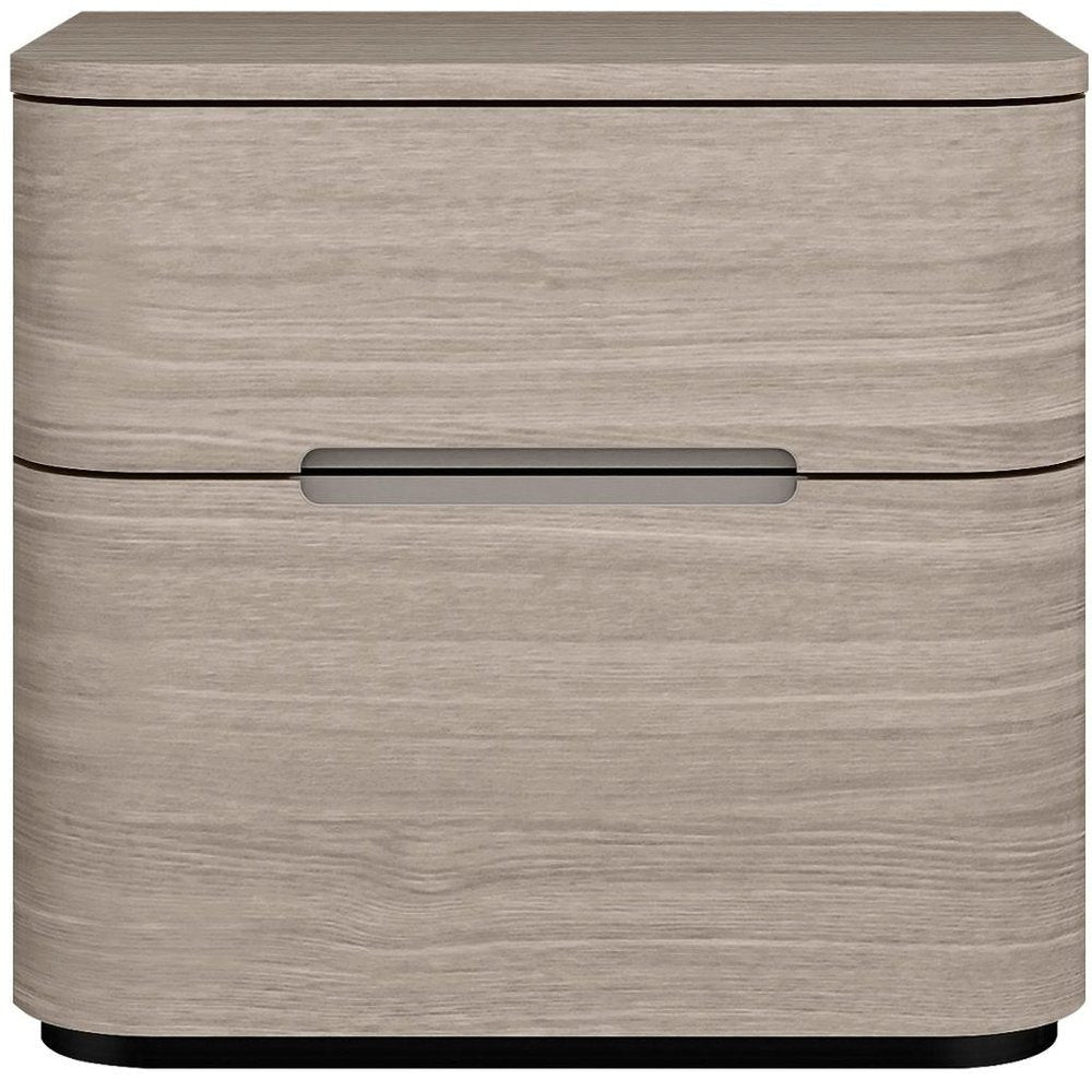 20" Beige Wood Two Drawer Nightstand — view 5