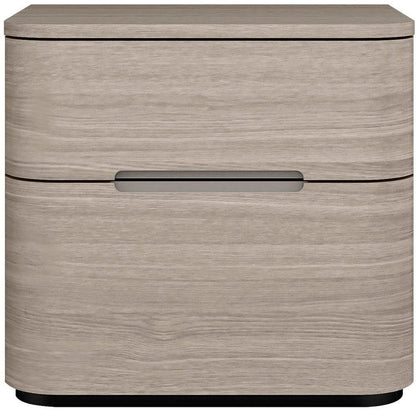 20" Beige Wood Two Drawer Nightstand HomeRoots