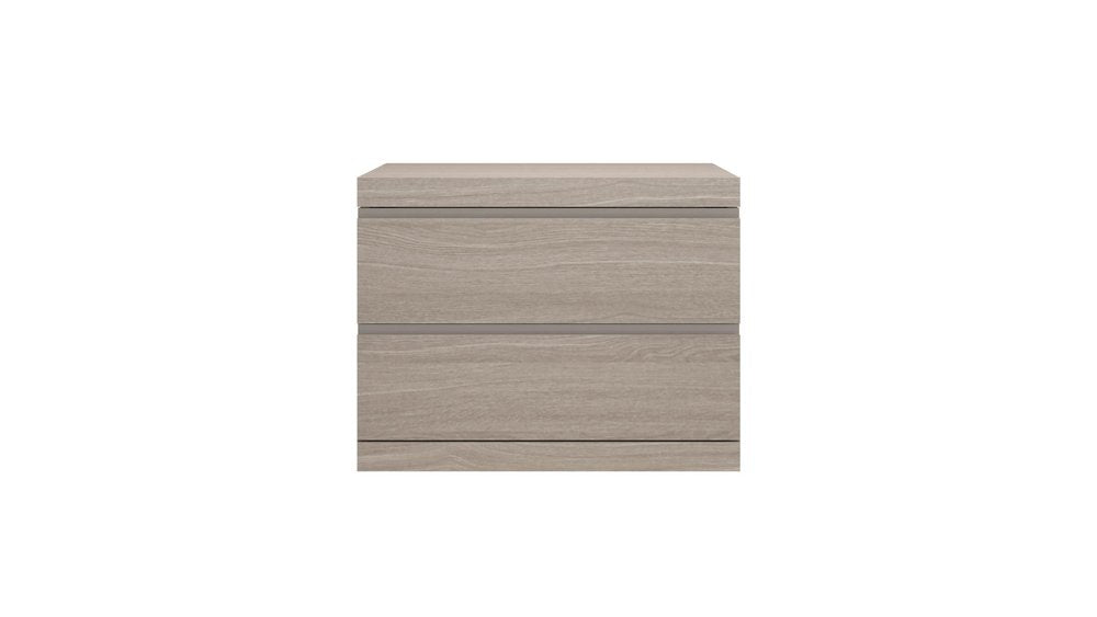 18" Beige Wood Two Drawer Nightstand HomeRoots