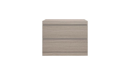18" Beige Wood Two Drawer Nightstand HomeRoots