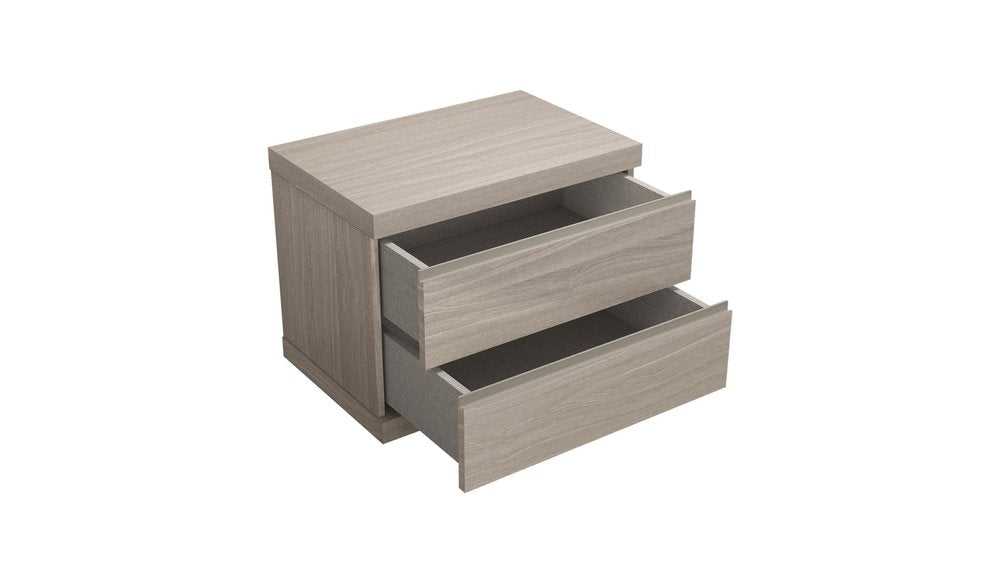 18" Beige Wood Two Drawer Nightstand HomeRoots