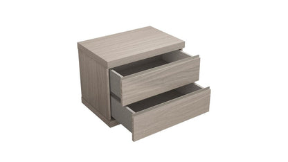 18" Beige Wood Two Drawer Nightstand HomeRoots