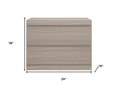 18" Beige Wood Two Drawer Nightstand HomeRoots