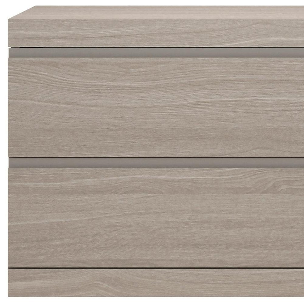 18" Beige Wood Two Drawer Nightstand HomeRoots