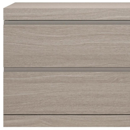 18" Beige Wood Two Drawer Nightstand HomeRoots