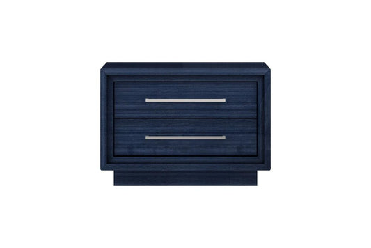21" Sapphire Blue Wood Two Drawer Nightstand