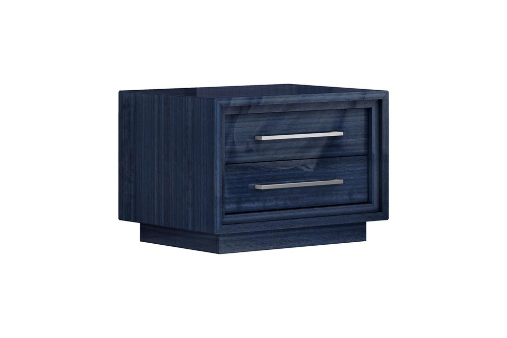 21" Sapphire Blue Wood Two Drawer Nightstand HomeRoots