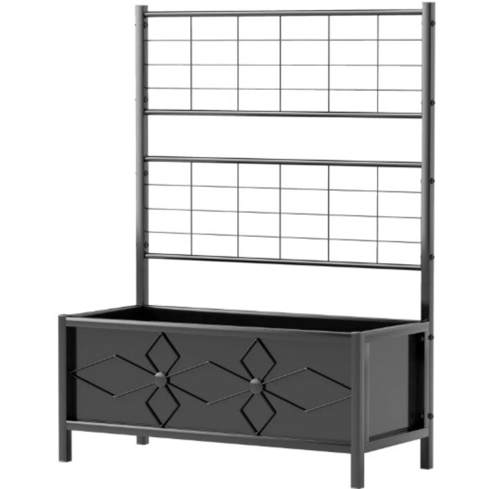 47" X 35" Black Steel Rectangular Planter Box — view 1