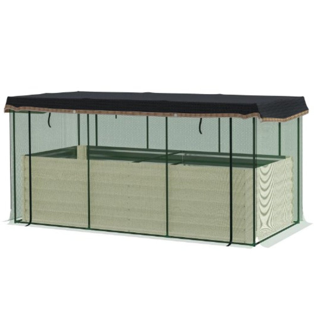 43" X 91" Beige Steel Rectangular Planter Box — view 3