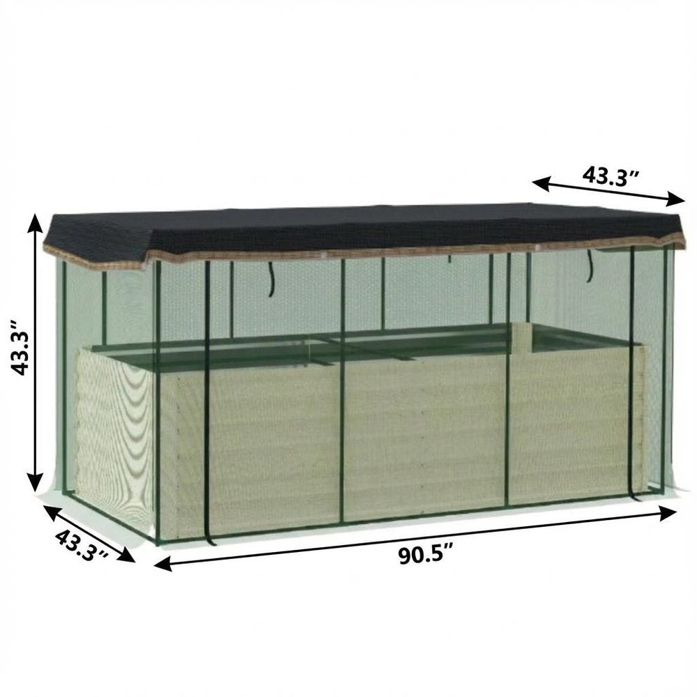 43" X 91" Beige Steel Rectangular Planter Box — view 5