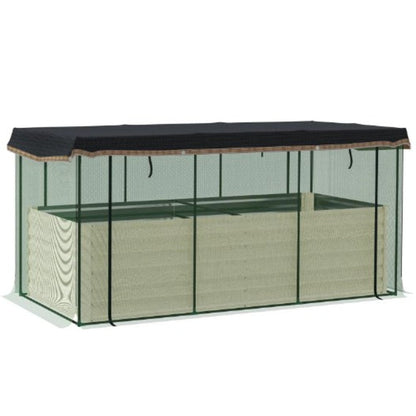 43" X 91" Beige Steel Rectangular Planter Box