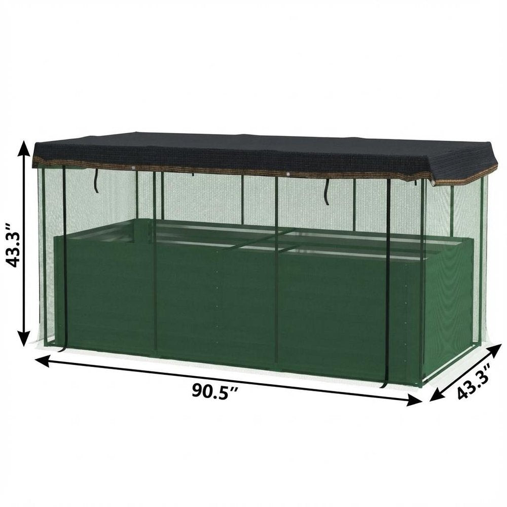 43" X 91" Green Steel Rectangular Planter Box — view 4