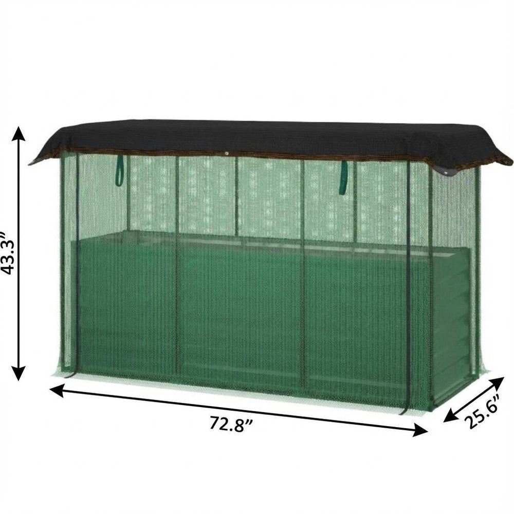 43" X 73" Green Steel Rectangular Planter Box — view 4